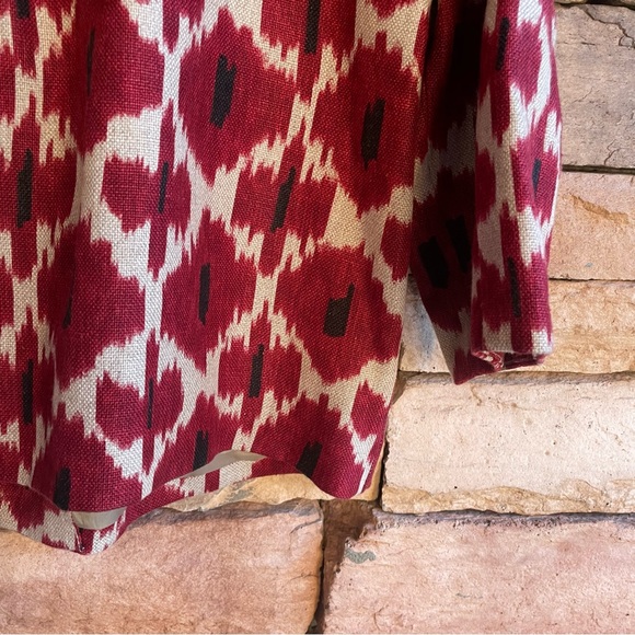 Michael Kors red tan linen 3/4 sleeve jacket Like New Medium - Picture 13 of 14